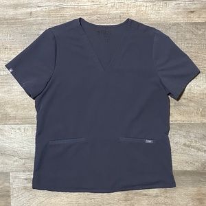 Figs Gray Casma 3-Pocket Scrub Top Women’s Size XL